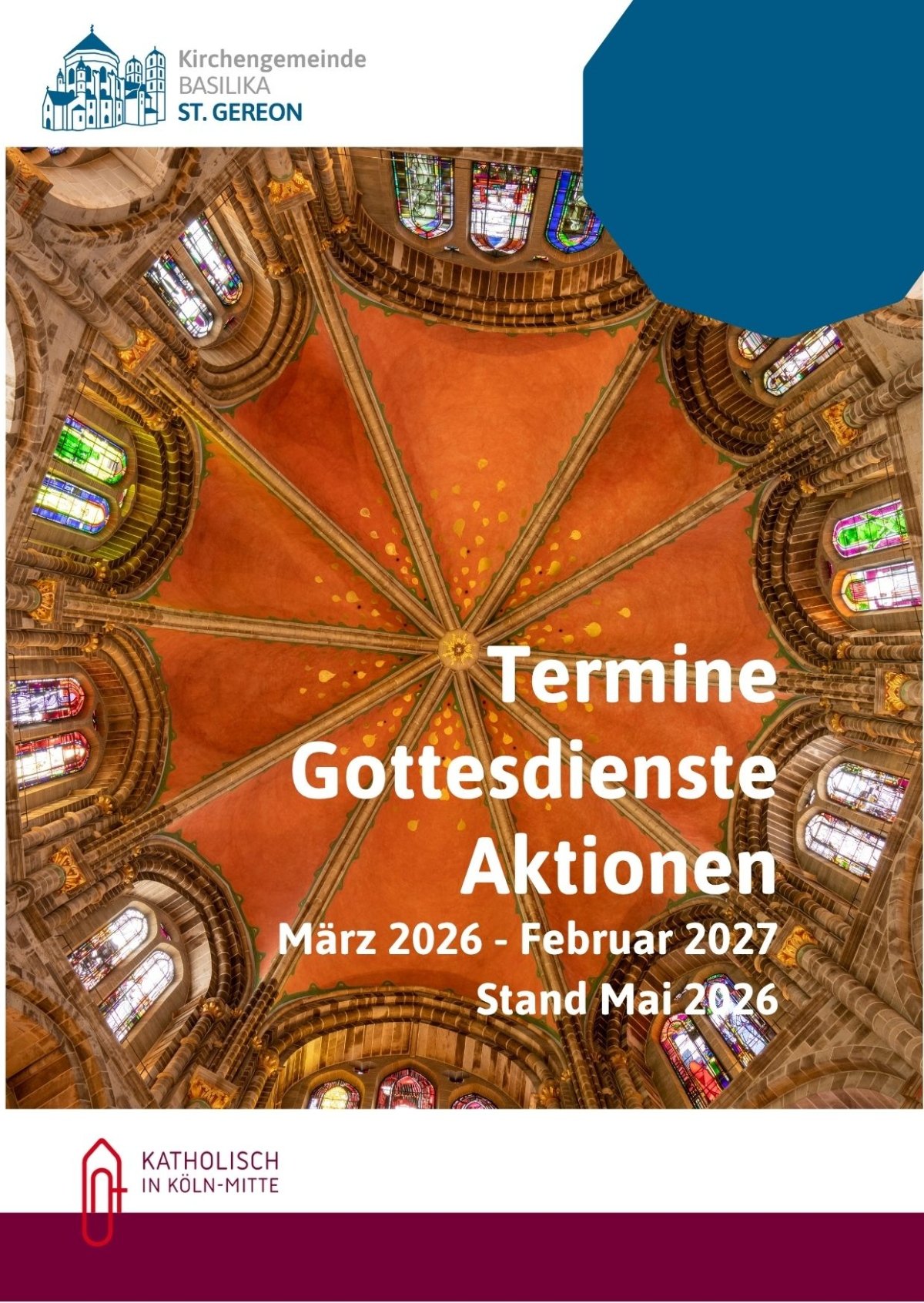 Cover Jahresprogramm Gemeinde St. Gereon (99 x 210 mm)