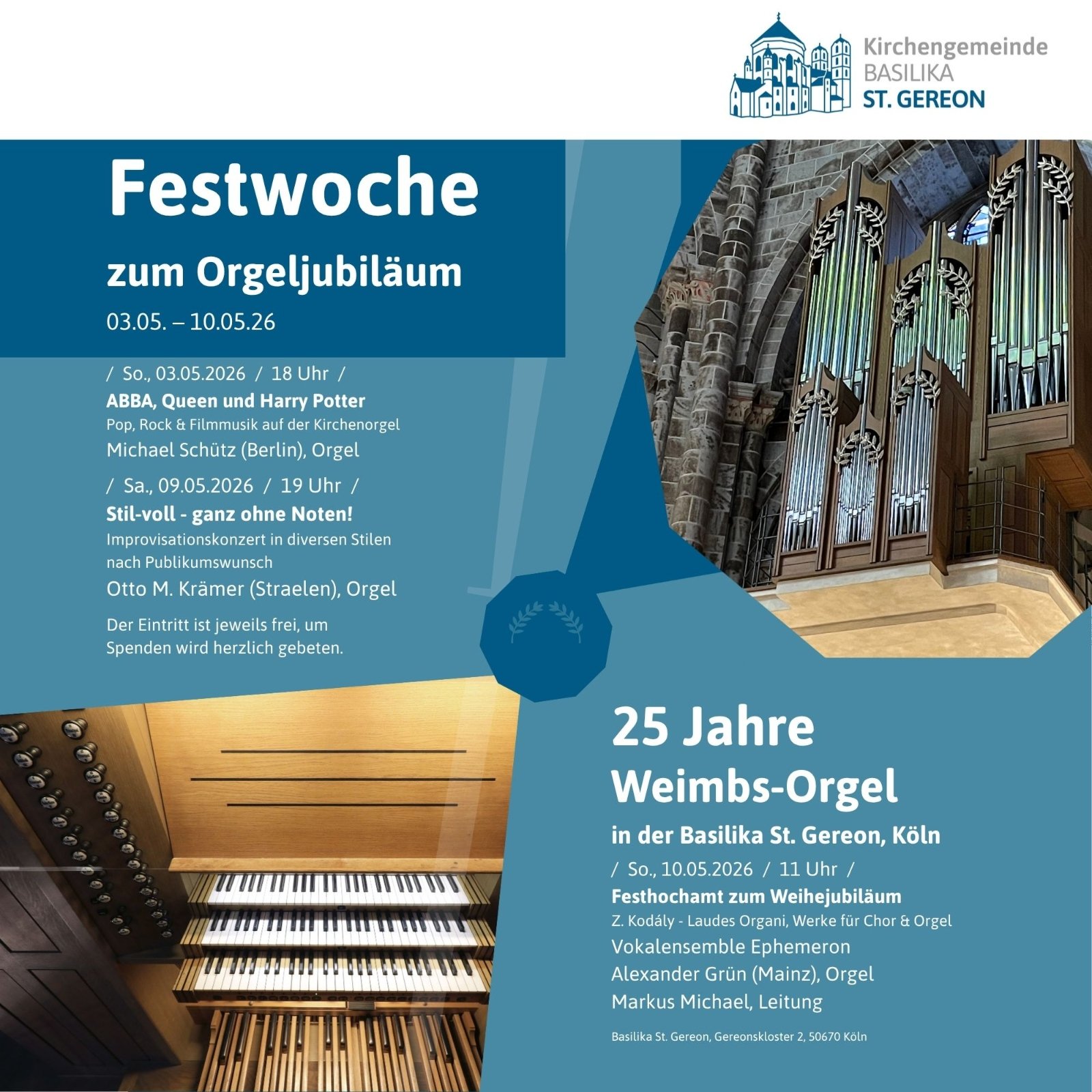 Kachel Festwoche Orgeljubiläum(21 x 21 cm) (1)