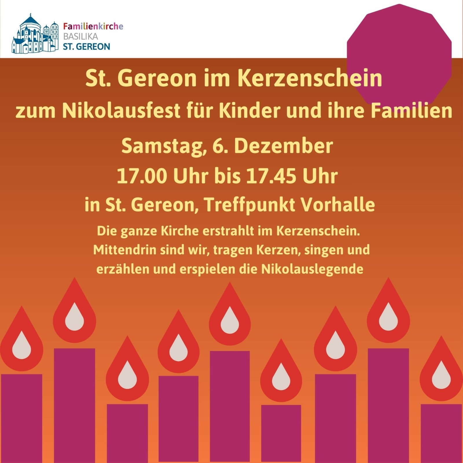 Kachel. St.Gereon im Kerzenschein für Kinder  (2)