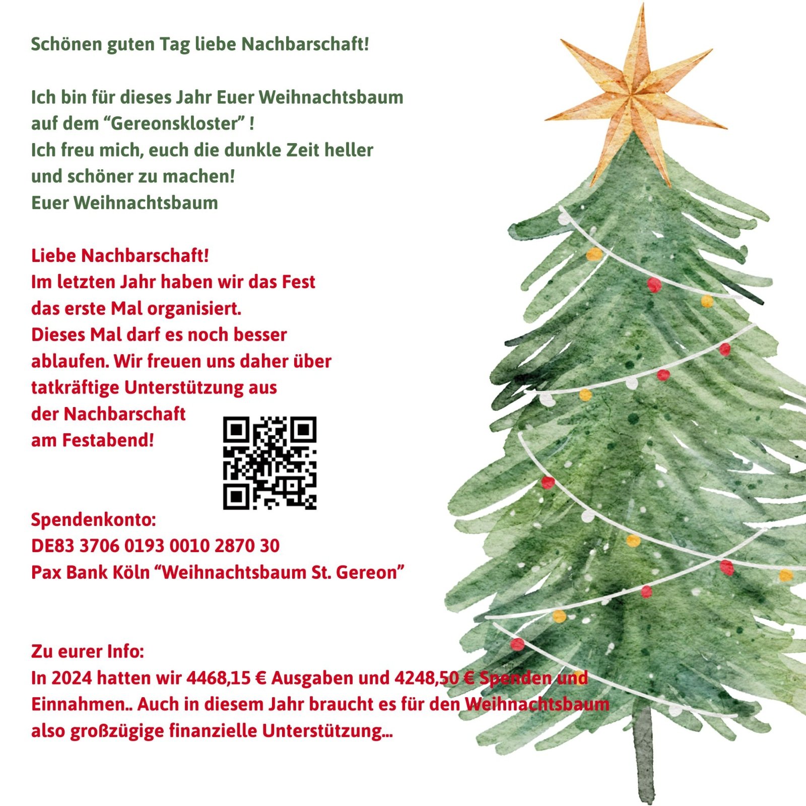 KachelWeihnachtsbaum S2.2025. (21 x 21 cm)